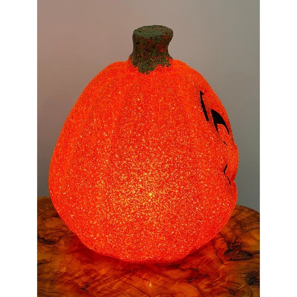 Vintage Melted Plastic Pumpkin 8.75